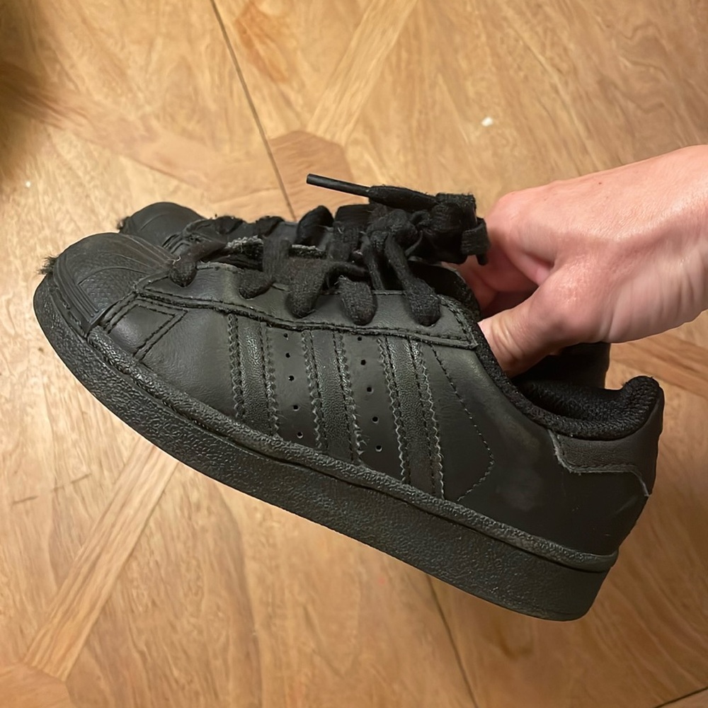 All Black Kids Superstar Adidas